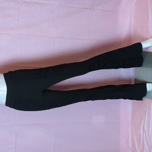 PrettyLittleThing Ruched Panel Flare Trousers in Black size 2